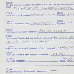 Western questionnaire, answ...