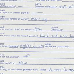 Western questionnaire, answ...