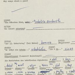 Western questionnaire, answ...