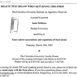 Announcements, 2005-03-10. ...