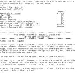 Announcements, 2003-09-12. ...