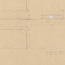 Settee elevations, plan