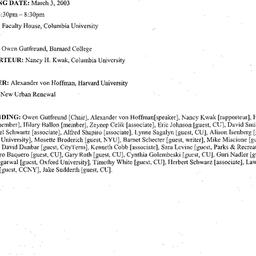 Minutes, 2003-03-03. The Ci...