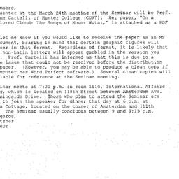 Announcements, 2005-03-24. ...