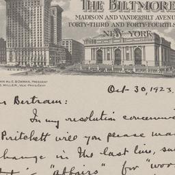 Board Meeting, 10/30/1923
