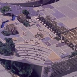Model, aerial view of amphi...