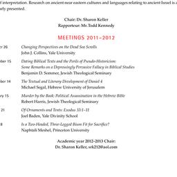 Schedules, The Study of the...