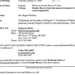 Announcements, 2005-01-27. ...