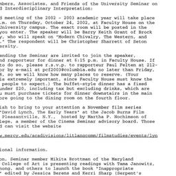 Announcements, 2002-10-24. ...