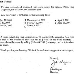Correspondence, 2001-07-06....