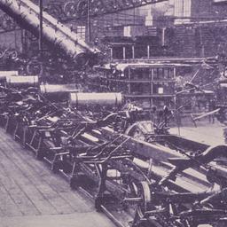 View of machines in factory.