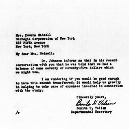 Letter from Bonita H. Valie...