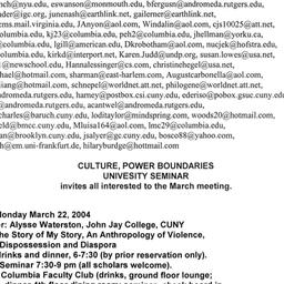 Announcements, 2004-03-07. ...