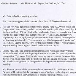 Investment Committee Meeting