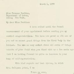 Letter from Edwin Seligman ...