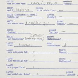 Western questionnaire, answ...