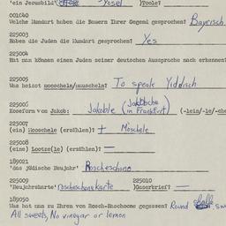 Western questionnaire, answ...