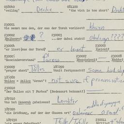 Western questionnaire, answ...
