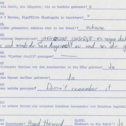 Western questionnaire, answ...