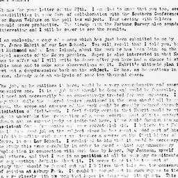 Letter from Ralph J. Bunche...