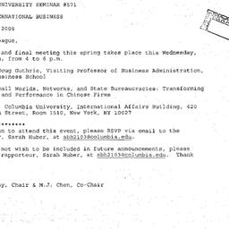 Announcements, 2005-04-10. ...