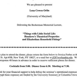 Announcements, 2000-12-15. ...