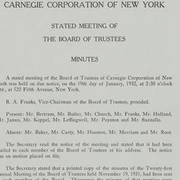 Board Meeting, 1/19/1932