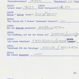 Western questionnaire, answ...