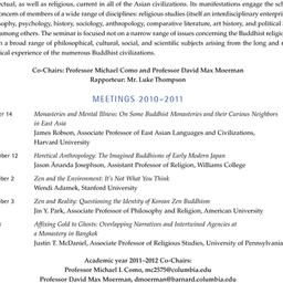 Schedules, Buddhist Studies...