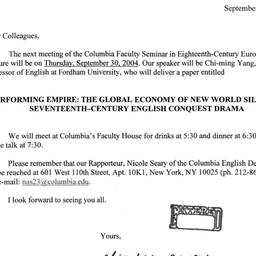 Announcements, 2004-09-10. ...
