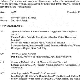 Schedules, Sexuality, Gende...