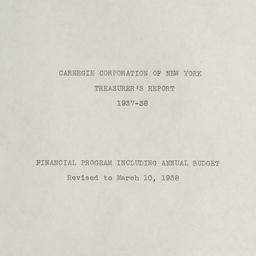 Treasurer's Report, 193...