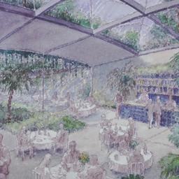 Perspective drawing, cafe.