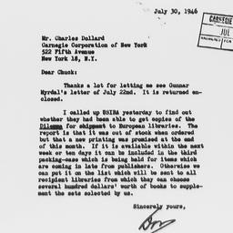 Letter from Donald Young to...