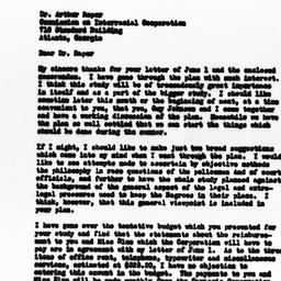 Letter from Gunnar Myrdal t...