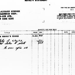 Royalty statement from Harp...