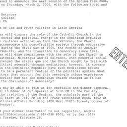 Announcements, 2006-03-02. ...