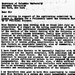Letter from Richard Sterner...