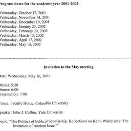 Announcements, 2001-05-16. ...