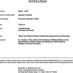 Announcements, 2002-10-09. ...