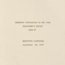 Treasurer's Report, 193...