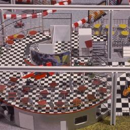 Model, aerial view, detail.