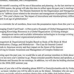 Announcements, 2004-05-04. ...