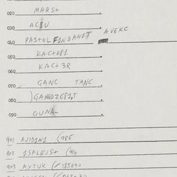 Eastern questionnaire, answ...
