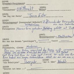 Western questionnaire, answ...