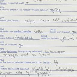 Western questionnaire, answ...
