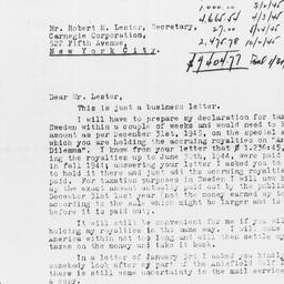 Letter from Gunnar Myrdal t...