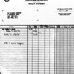 Royalty statement from Harp...