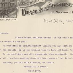 Meyer Bros. Letter