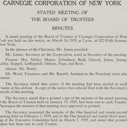 Board Meeting, 3/16/1939